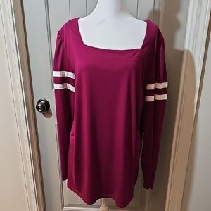 Women's Magenta Long Sleeve Top